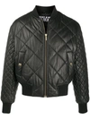 VERSACE JEANS COUTURE PADDED ZIP-UP LAMBSKIN JACKET