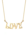 MARLO LAZ 14K YELLOW GOLD LOVE NAMEPLATE NECKLACE