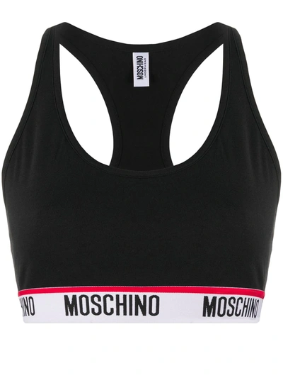 Moschino Logo带运动胸衣 In Black