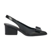 Ferragamo Viva 55 Slingback Mules In Lambskin In Nero