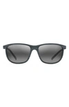 Maui Jim Lele Kawa 58mm Polarized Square Sunglasses In Grey Stripe/ Neutral Grey