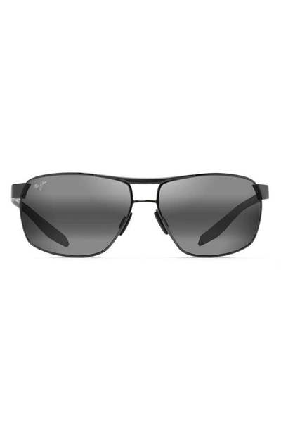 Maui Jim The Bird 62.5mm Oversize Polarized Rectangular Sunglasses In Grey/gray