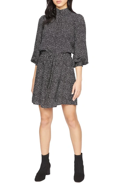 Sanctuary On The Town Dot Print Long Sleeve Dress In Nocturnal