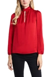 1.STATE 1. STATE KEYHOLE CHARMEUSE BLOUSE,8160069