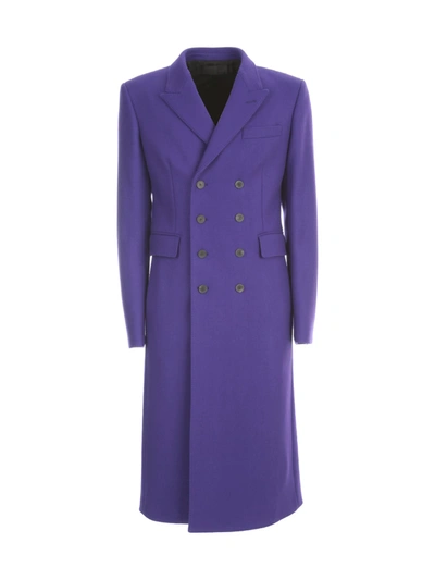 Haider Ackermann Double-breasted Long-line Coat In Purple