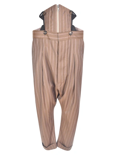 Vivienne Westwood Removable Bustier Pants In Brown In Natural