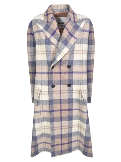 Vivienne Westwood Princess Check Coat In Check Purple