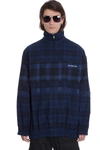 BALENCIAGA CASUAL JACKET IN BLUE COTTON,11588711