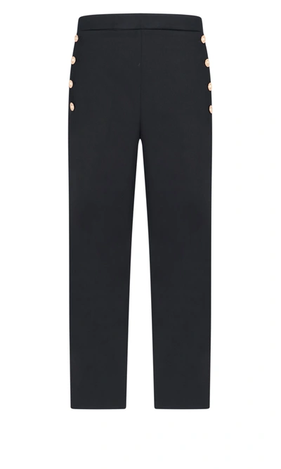 Versace Baroque Buttons Trousers In Black