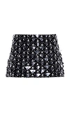 Miu Miu Crystal And Sequin-embellished Cady Mini Skirt In Black