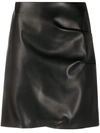 Patou Black Faux-leather Mini Skirt In Black