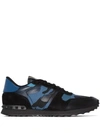 VALENTINO GARAVANI BLUE ROCKRUNNER CAMOUFLAGE SNEAKERS