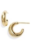 Argento Vivo Puff Small Curved Hoop Earrings In Gold