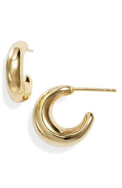 Argento Vivo Puff Small Curved Hoop Earrings In Gold
