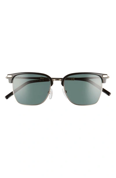 Ferragamo 53mm Polarized Square Sunglasses In Light Gold/black