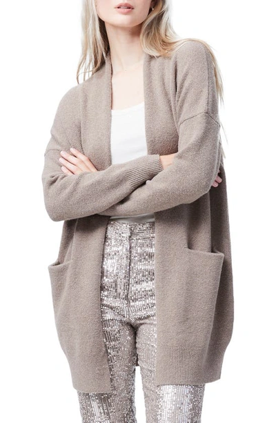 French Connection Sophia Long Open-front Cardigan In Taupe Mel