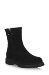 La Canadienne Hunter Shearling Lined Suede Bootie In Black Suede
