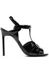 Saint Laurent Tribute T-strap Platform Sandal In Black