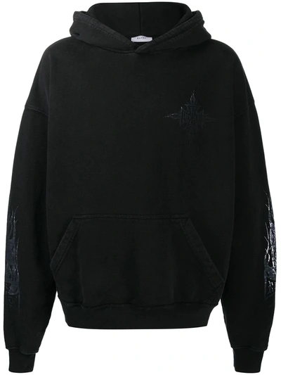 Rhude Logo-print Cotton Hoodie In Black