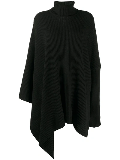 Y'S RIBBED-KNIT DRAPED JUMPER 