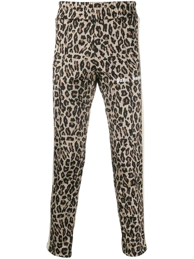 Palm Angels Leopard-print Track Pants In Neutrals