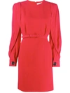 GIVENCHY PUFF-SLEEVE BELTED DRESS