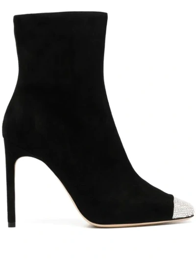 Giannico Lauren High Heels Ankle Boots In Black Suede