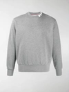 Thom Browne 4-bar Intarsia Mock-neck Sweatshirt In Grey