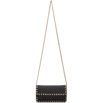 Valentino Garavani Black Garavani Rockstud Leather Shoulder Bag