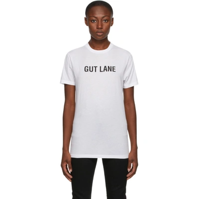 Helmut Lang Ssense Exclusive White 'gut Lane' T-shirt In White/black