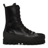 ANN DEMEULEMEESTER ANN DEMEULEMEESTER BLACK LEATHER LACE-UP BOOTS