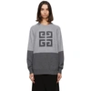 Givenchy Logo Knit Cashmere Crewneck Sweater In Grey