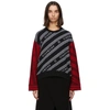 GIVENCHY BLACK & RED WOOL CHAIN SWEATER