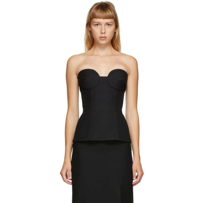 Valentino Women's Strapless Wool-silk Bustier Top In Black