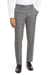 TED BAKER JEROME FLAT FRONT PLAID WOOL DRESS PANTS,TB601042 729