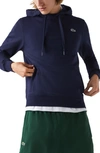 Lacoste Cotton Blend Regular Fit Hoodie In Blue