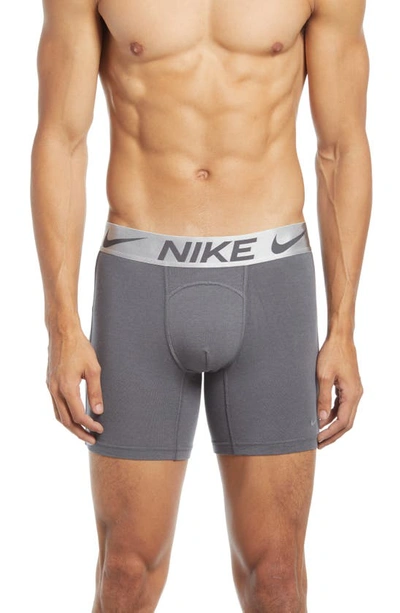 Nike Men's Luxe Cotton Modal Single Boxer Brief In Grey