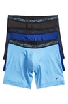 Nike 3-pack Dri-fit Ultra Stretch Micro Flex Boxer Briefs Set In Blue