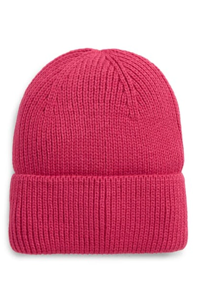 Trouve Cuff Beanie In Pink Rouge