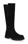 La Canadienne Helene Genuine Shearling Waterproof Boot In Black Suede
