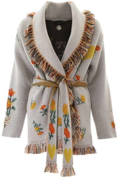 Alanui I Love You California Cardigan In Nauge White Multicolor