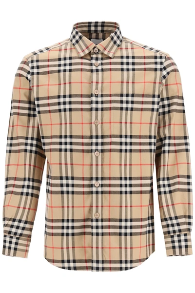 Burberry Vintage Check Flannel Shirt In Archive Beige