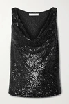 NAEEM KHAN DRAPED SEQUINED KNITTED TOP