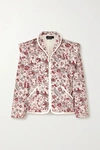 ISABEL MARANT ANISSAYA CONVERTIBLE FAUX LEATHER-TRIMMED QUILTED FLORAL-PRINT COTTON JACKET