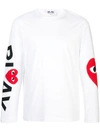 Comme Des Garçons Play Long-sleeved T-shirt With Logo Print In White
