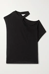 Rta Axel Cutout Cotton And Cashmere-blend Jersey Top In Black