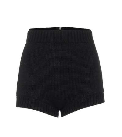 Dolce & Gabbana High-rise Knitted-cashmere Shorts In Black