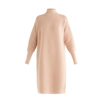 Paisie Polo Ribbed Dress In Blush