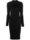 VERSACE JEANS COUTURE RIBBED KNIT FITTED DRESS
