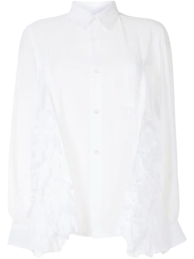 Comme Des Garçons Comme Des Garçons Ruffle-trimmed Long-sleeved Shirt In White
